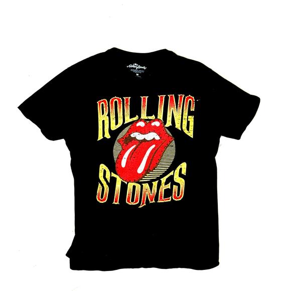 Authentic rolling stones black tee w rhinestones - Picture 1 of 12